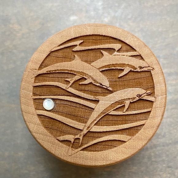 Laser Cut Wooden Dolphin Trinket Box - Picture 3 of 5